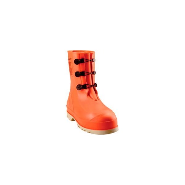 Men's Mid Rubber Boots, Steel Toe, Orange/Cream, 13